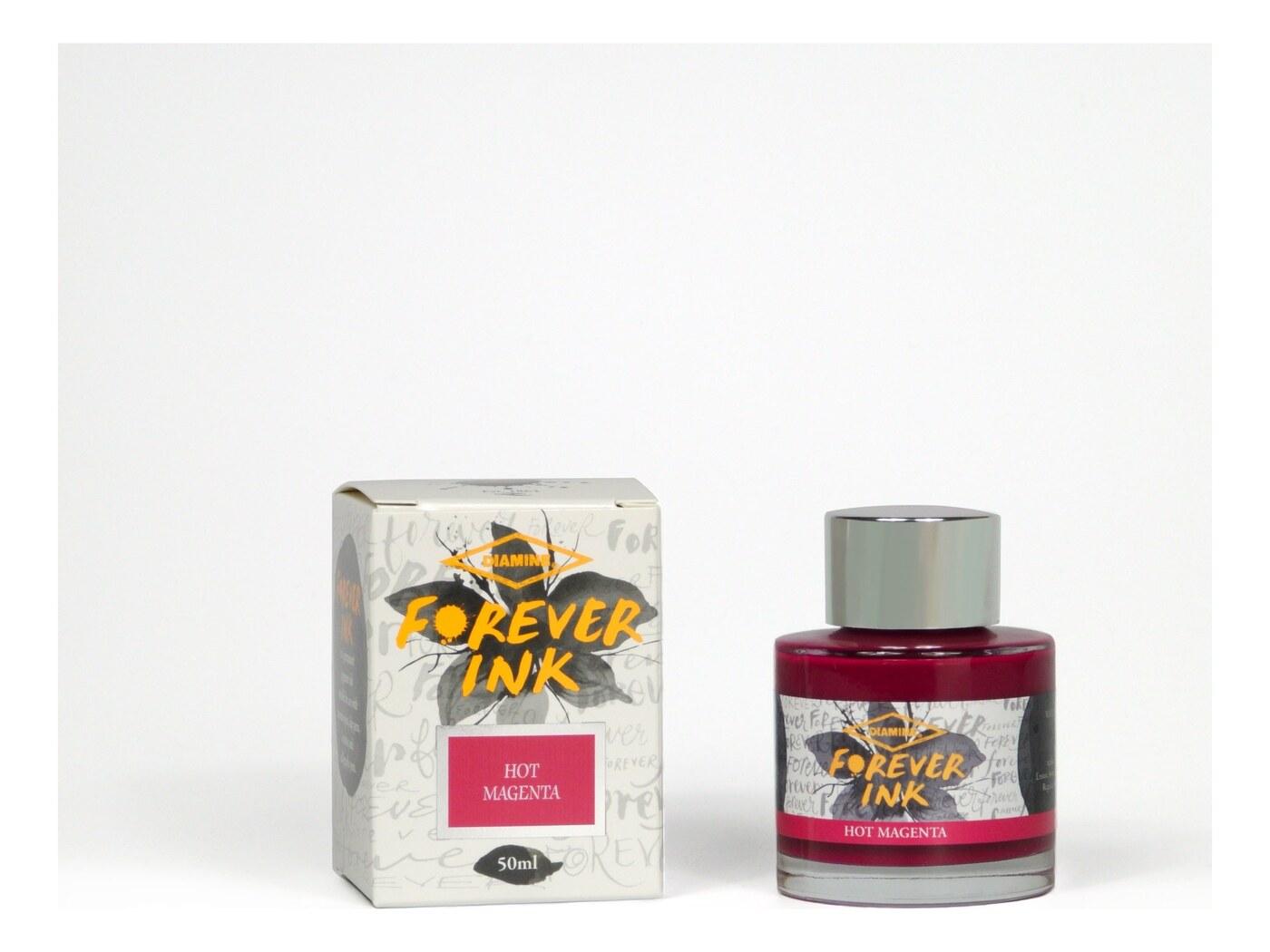 A bottle of Diamine Forever Pigment Hot Magenta.