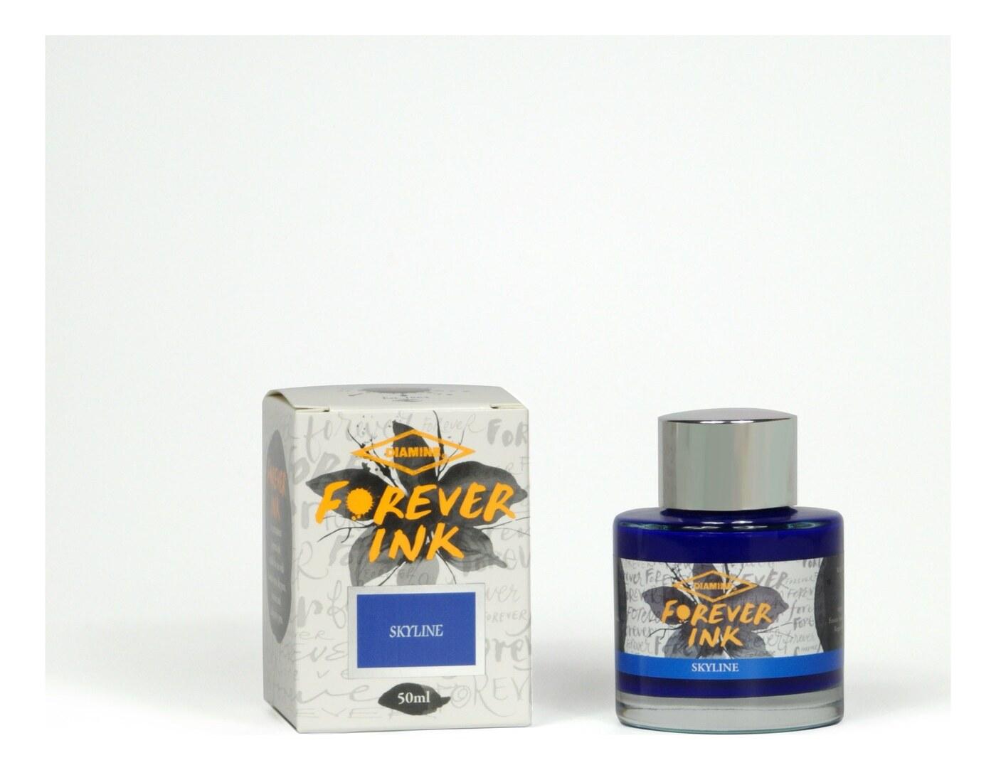 A bottle of Diamine Forever Pigment Skyline.