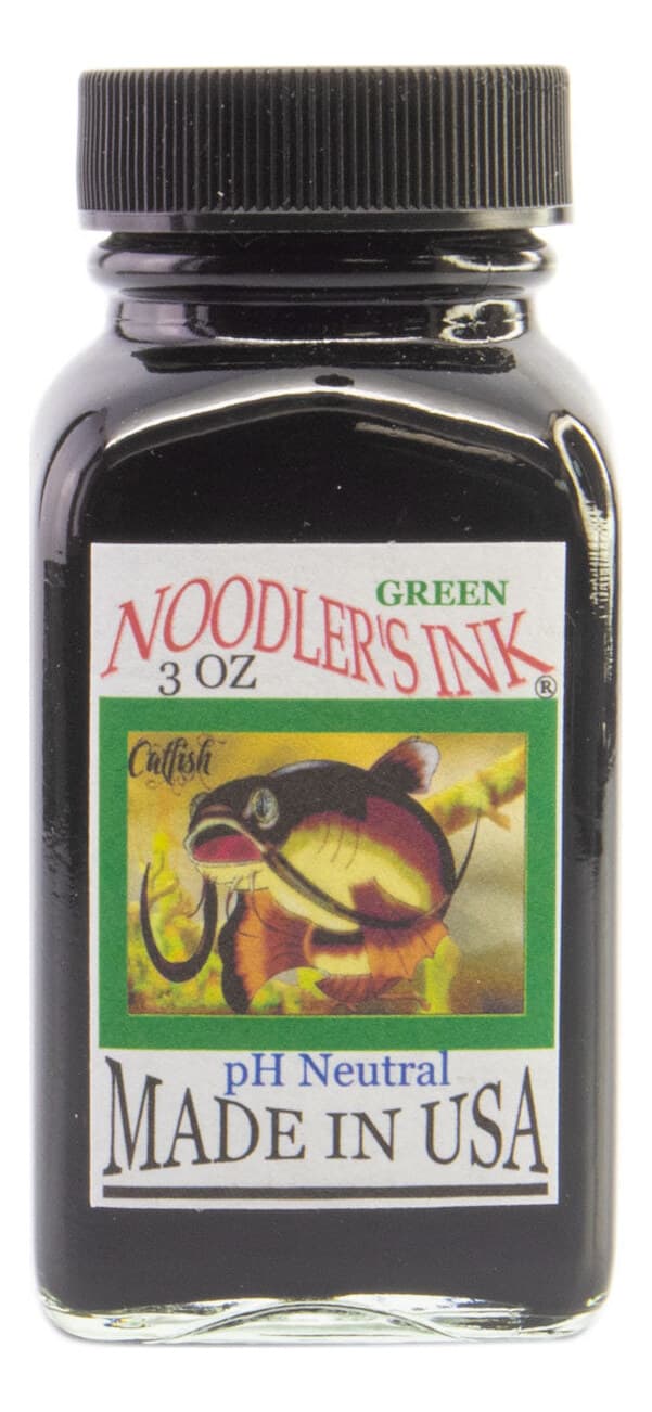 A bottle of Noodler's Green.