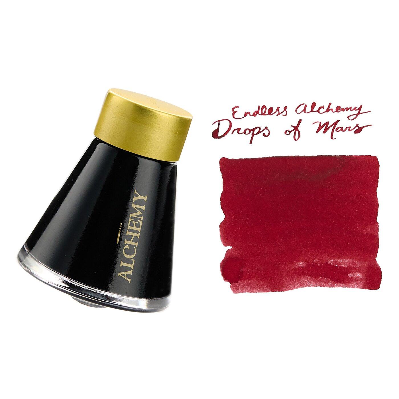 A bottle of Endless Alchemy Drops of Mars beside its swatch.