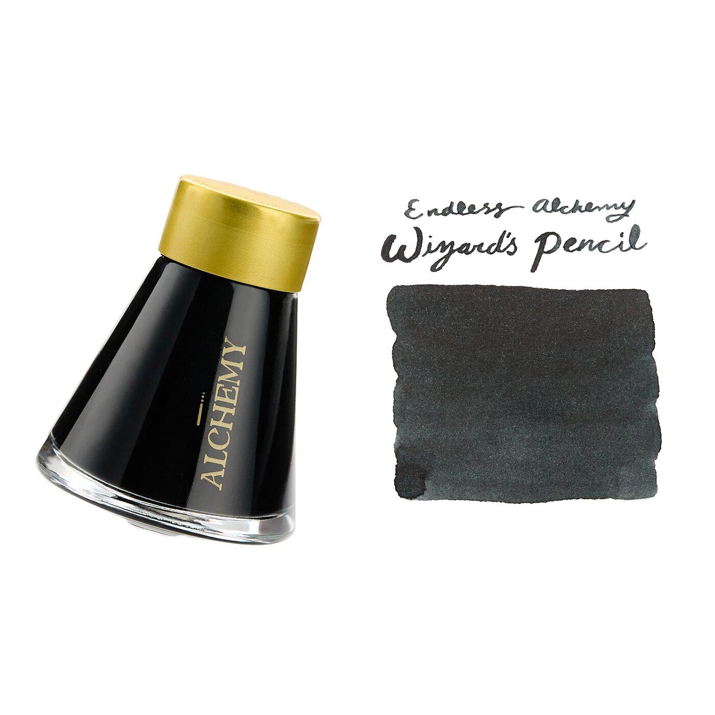 A bottle of Endless Alchemy Wizard's Pencil beside its swatch.