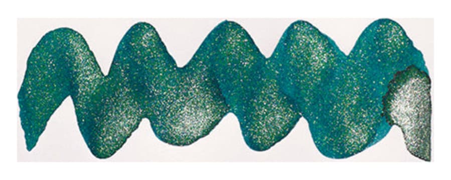 Diamine Shimmer Peacock Flare fountain pen ink swatch