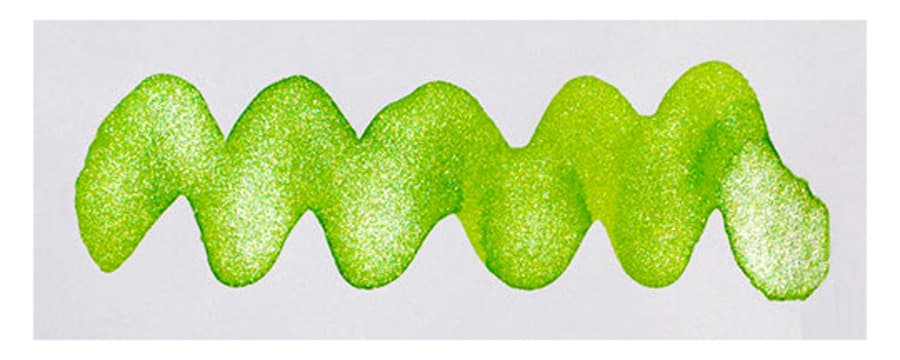 Diamine Shimmer Neon Lime fountain pen ink swatch